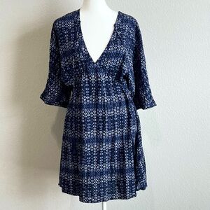 NWT Earthbound Women’s Dress Swim Cover-up Blue White Lightweight Size M